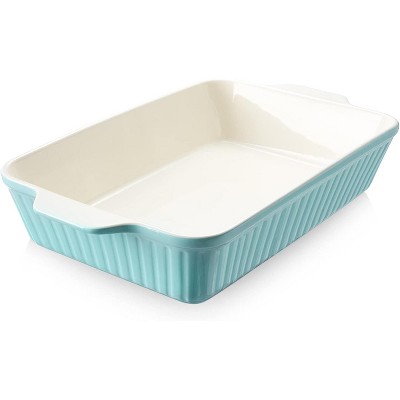 Casserole Dish, 9x13 Ceramic Baking Dish, Large Lasagna Pan Deep for Oven, 4.2 Quarts Baking Pan with Handles