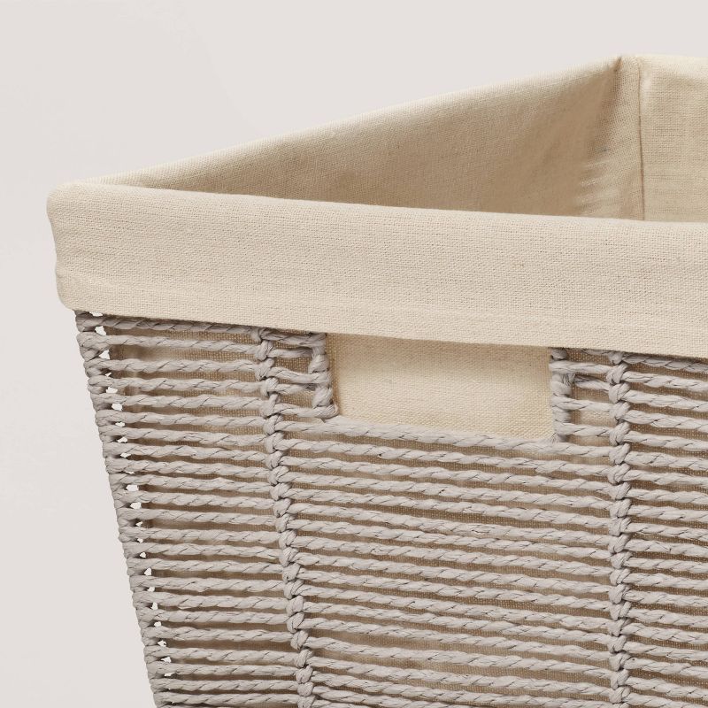 17&#34; x 12&#34; x 8&#34; Large Woven Twisted Paper Rope Tapered Basket Gray - Brightroom&#8482;, 3 of 5