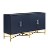 Distinctive Features of Four-Door Sideboard with Metal and Cross-Leg Design, Suitable for Living Rooms, Entrance and Study - 3 of 4