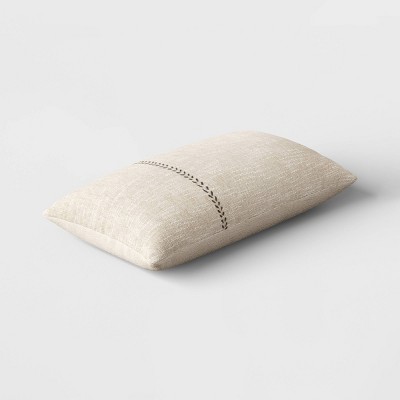 Oversized Stitched Lumbar Throw Pillow Neutral - Threshold&#8482;