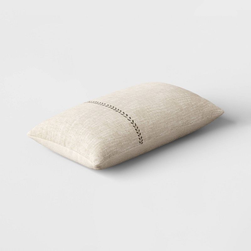 Oversized Stitched Lumbar Throw Pillow Neutral - Threshold&#8482;, 4 of 13