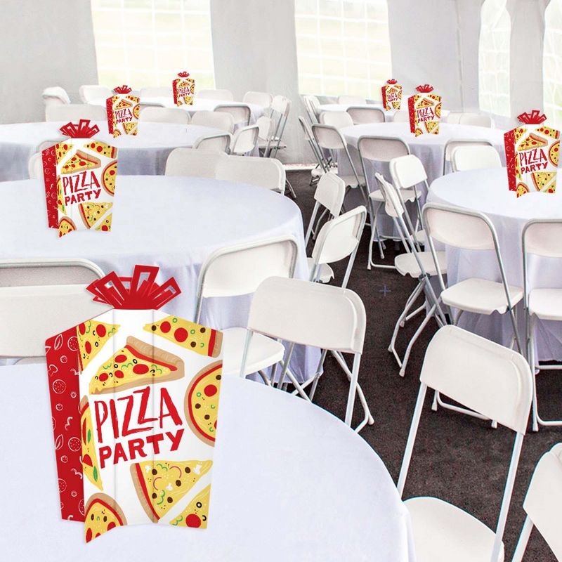 Big Dot of Happiness Pizza Party Time - Table Decorations - Baby Shower or Birthday Party Fold and Flare Centerpieces - 10 Count, 5 of 8