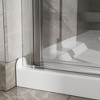 34"x 72" Bifold Frameless Glass Shower Door Combo w/ White Acrylic Shower Base, 1/4 inch Tempered Clear Glass in Chrome Aluminum Finish, Foldable - 2 of 4