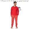 Mens' Cotton Snoopy Family Matching Pajamas 2-Piece Sets for Christmas with Woodstock Charlie Brown Linus, Valentine’s Day Gift for Him- PEANUTS - 3 of 4