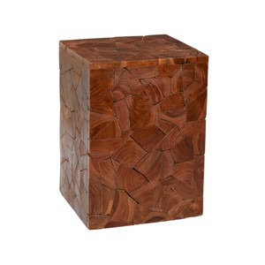 Olivia & May Contemporary Teak Wood Square Accent Table Brown: No Assembly, Spot Clean, Wood Frame - 1 of 4