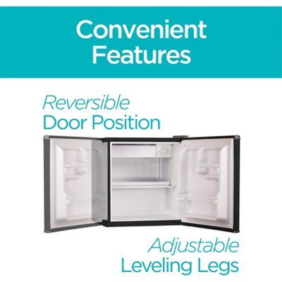 BLACK+DECKER Compact Refrigerator 1.7 Cu. Ft. with Door Storage, Black