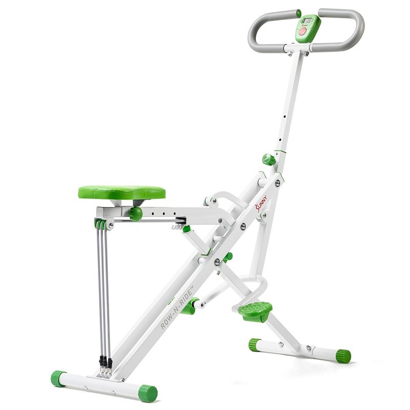 Sunny Health &#38; Fitness Upright Row and Ride Exerciser Rowing Machine - Green, 1 of 12