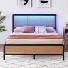 Jojoka Rattan Bed Frame with Headboard, Modern Style Cane Boho Bed Frame with Heavy Duty Sturdy Steel Slat Support, No Box Spring Needed - 4 of 4