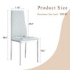 6 Light Gray Dining Chairs with Silver Metal Legs - Modern Minimalist PU Seating Set - 3 of 3