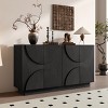 56'' Sideboard with 3D Grooved Doors and Adjustable Shelves,Modern Wood Cabinet for Dining Room or Entryway-Baofuwish - 2 of 4