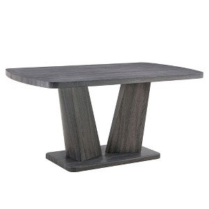 NicBex 63 Inch Rectangle Dining Table,Modern Kitchen Table with Faux Marble Tabletop and V-Shape MDF Base - 1 of 4