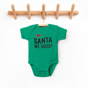 The Juniper Shop Santa We Good Glitter Baby Bodysuit - 12 Month - Kelly - 1 of 3