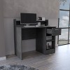Vynxaria Computer Desk with Top Open Shelf, 1-Drawer and 2-Storage Shelves, Smokey Oak - 2 of 4
