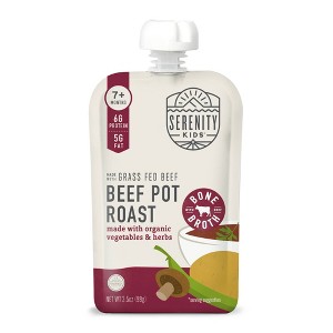 Serenity Kids Grass Fed Beef Pot Roast with Organic Vegetables, Herbs & Bone Broth Baby Food Pouch - 3.5oz - 1 of 4