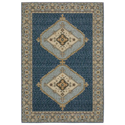 Oriental Weavers Andorra 2430A Blue/ Gold Indoor Area Rug - 5'3" x 7'3"