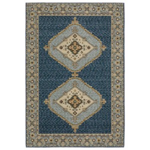 Oriental Weavers Andorra 2430A Blue/ Gold Indoor Area Rug - 3'3" x 5'2" - 1 of 4
