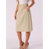 INSPIRE CHIC Women's Casual Elastic Waist Peasant A-Line Midi Skirts with Pockets - 3 of 4
