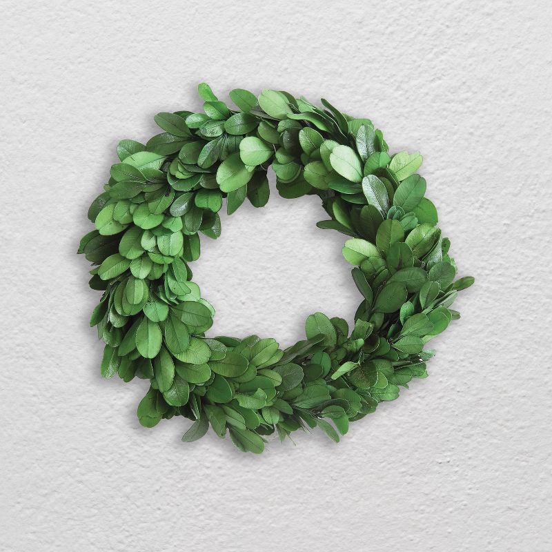 Storied Home Preserved Genuine Boxwood Wreath Green, 2 of 4