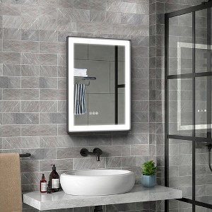 Maxax Modern Space Aluminum Framed Led Lighted Dimmable Anti-Fog Tempered Glass Bathroom / Vanity Mirror - 1 of 4