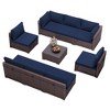 UPHA 9-Piece Rattan Patio Sofa Conversation Set with Cushions - 2 of 4