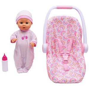 Dream Collection: 16" Baby Doll With Toy Carrier / Car Seat Kids Playset 3+ - 1 of 4