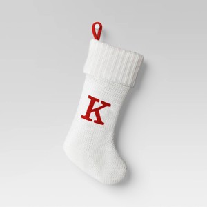 Knit Monogram Christmas Stocking White - Wondershop™ - 1 of 3