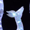 LuxenHome Set of 3 Lighted White Deer with Silver Bows, Indoor Outdoor Christmas Decoration White, Silver - 3 of 4