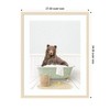 Kate and Laurel Bear in Cottage Green Bath by Amy Peterson Framed Wall Art Print, 27 x 34, Woodgrain Stripe Blonde - 2 of 4
