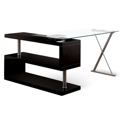 Nagini Swivel Computer Desk Glossy Black - HOMES: Inside + Out