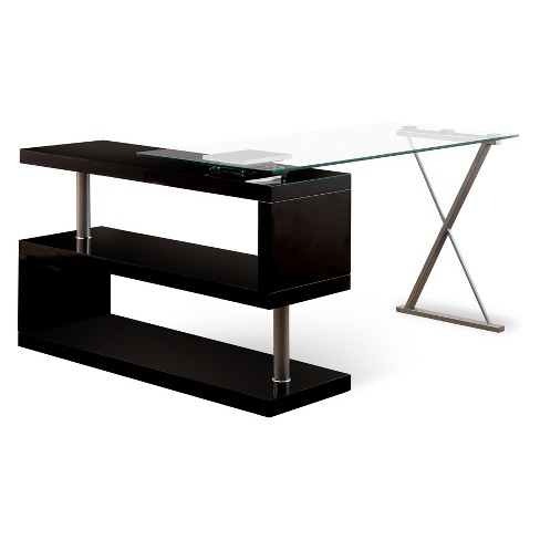 Nagini Swivel Computer Desk Glossy Black Iohomes Target