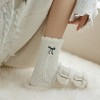Anna-Kaci Women's 3-Pack Fuzzy Crew Socks with Embroidered Bow Detail and Soft Plush Texture - 4 of 4