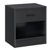 CIPACHO Modern Side Table with Drawer and Storage Shelf, End Table for Living Room, Black Wood Grain - 2 of 4