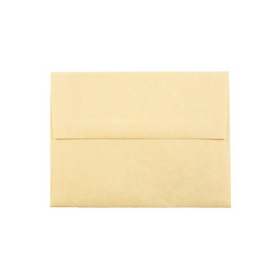 JAM Paper A2 Parchment Invitation Envelopes 4.375" x 5.75" Antique Gold Recycled 25/Pack (55574)