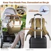 Itopfox Large Capacity Diaper Backpack for Parents with Multiple Pockets, Insulated Compartments, and Stroller Hooks, Beige - 4 of 4