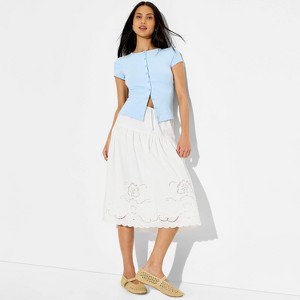 Women's Eyelet Midi A-Line Skirt - Wild Fable™ White M : Target