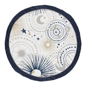 Sweet Jojo Designs Boy or Girl Gender Neutral Unisex Baby Tummy Time Playmat Celestial Blue Gold and Grey - 1 of 4