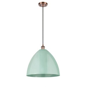 Plymouth Dome - 1 Light Cord Hung Mini Pendant In Industrial Style-18.75 Inches Tall and 16 Inches Wide - 1 of 1