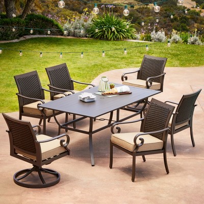 7pc Milano Dining Tan - Royal Garden