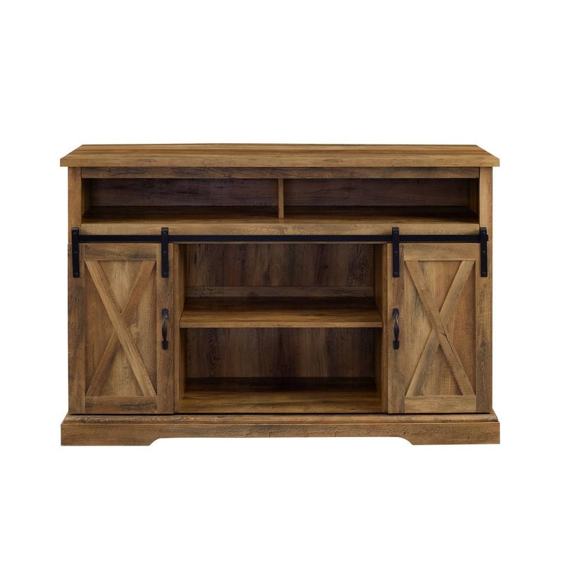 Transitional Sliding Barndoor Highboy TV Stand for TVs up to 58" - Saracina Home, 6 of 21