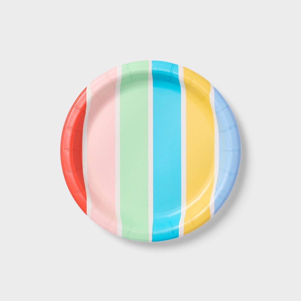Photos - Other tableware 20ct Striped Snack Plates - Spritz™