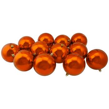 Northlight 12ct Shatterproof Shiny Christmas Ball Ornament Set 4" - Orange