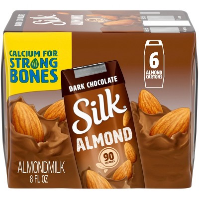 Silk Shelf-Stable Dark Chocolate Almond Milk - 6ct/8 fl oz Boxes