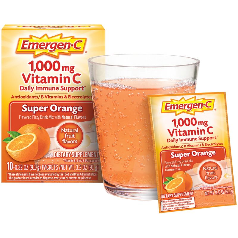 Emergen-C Vitamin C Drink Mix Packets - Super Orange, 6 of 12