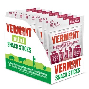 Snack Sticks by Vermont Smoke & Cure – Hickory Smoked – Uncured Bacon Pork – GlutenFree – Healthy Meat Protein  .5 ounce – 3oz Pouch – Pack of 8. - 1 of 4