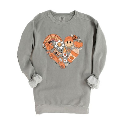 Simply Sage Market Women's  Garment Dyed Graphic Sweatshirt Fall Collage Heart