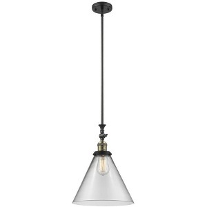 Cone - 1 Light Stem Hung Tiltable Mini Pendant In Industrial Style-18 Inches Tall and 12 Inches Wide - 1 of 1