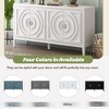 TIRAMISUBEST Retro 4-Door Sideboard with Circular Groove Design, Buffet Cabinet Accent Storagae Cabinet with Adjustable Shelves for Living Room - 4 of 4