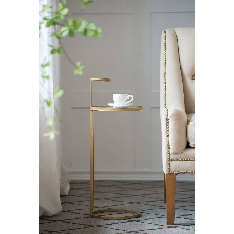 Round Chair Side Table Gold/Clear - A&#38;B Home, 4 of 9