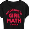 Women's - Instant Message - Girl Math Im Rich Short Sleeve Graphic T-Shirt - 2 of 4