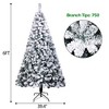 Angel Sar 6FT Flocked Artificial Christmas Tree, Unlit Snow-Covered PVC Tree with 750 Naturally Shaped Branch Tips and Sturdy Metal Stand, Green - 3 of 4